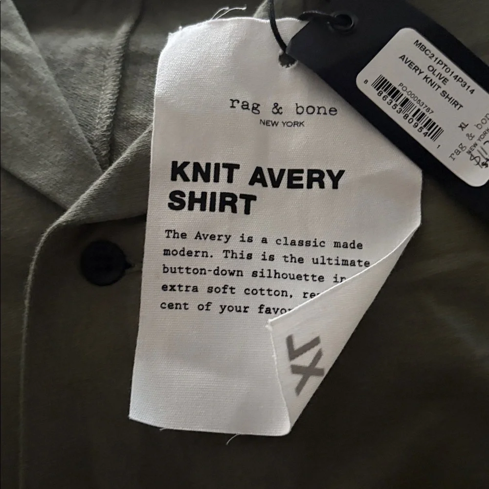 Rag & Bone Dark Olive Knit Avery Shirt - Picture 2 of 4